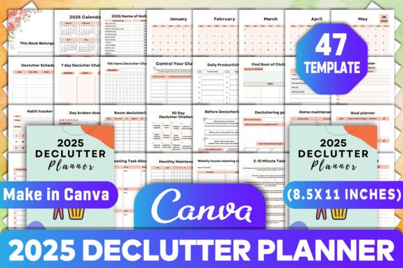 2025 Declutter Planner Canva KDP