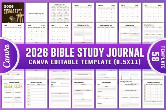 2026 Bible Study Journal: Your All-in-One Customizable Faith Companion for Purposeful Living