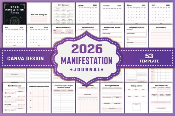 2026 Manifestation Journal Canva KDP