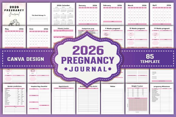 2026 Pregnancy Journal Canva KDP: Your All-in-One, Fully Customizable Companion for a Confident, Organized Pregnancy Journey