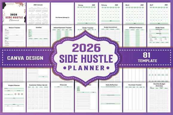 2026 Side Hustle Planner Canva KDP