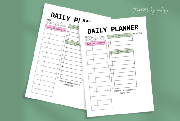 Aesthetic Daily Planner Canva Template