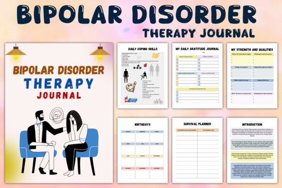 Empower Your Mental Health Journey: The Bipolar Disorder Therapy Journal & Canva KDP Interior Bundle