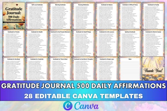 Gratitude Journal 500 Daily Affirmations