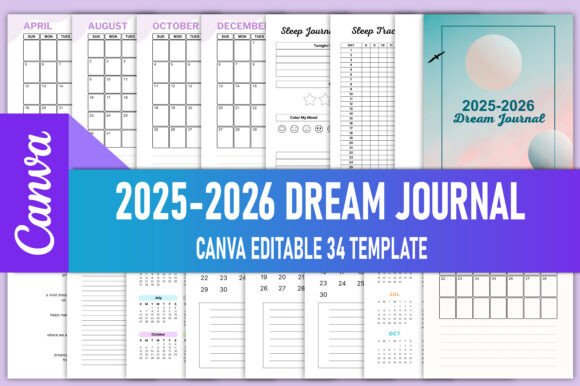Unlock Your Inner World with the 2025–2026 Dream Journal Canva